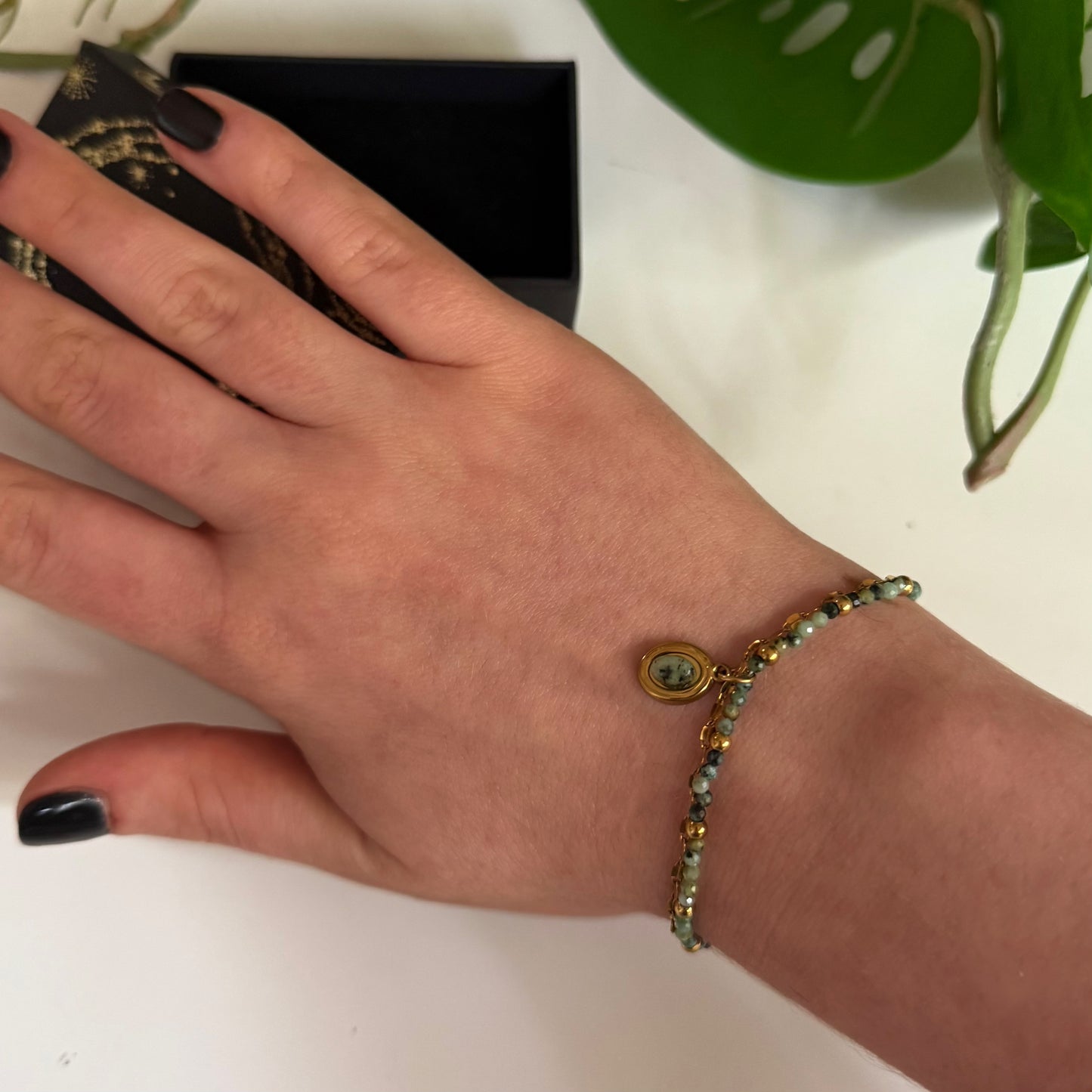 The Elena Bracelet | Moss Agate