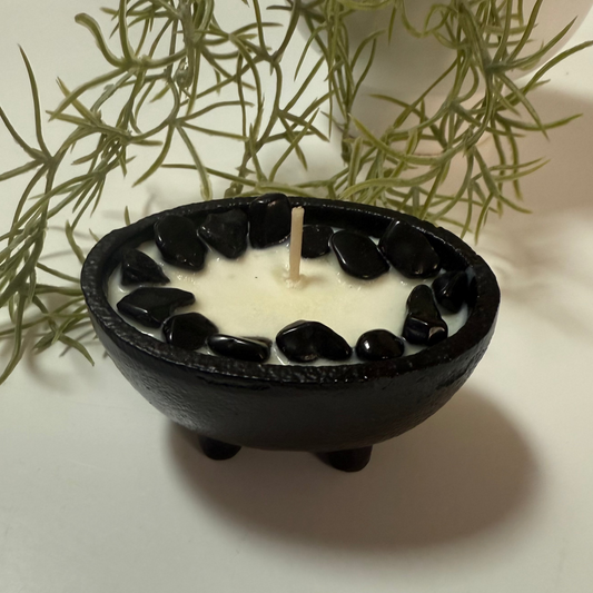 Mini Black Tourmaline Crystal Cauldron