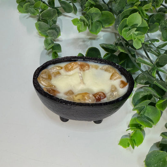 Mini Citrine Crystal Cauldron