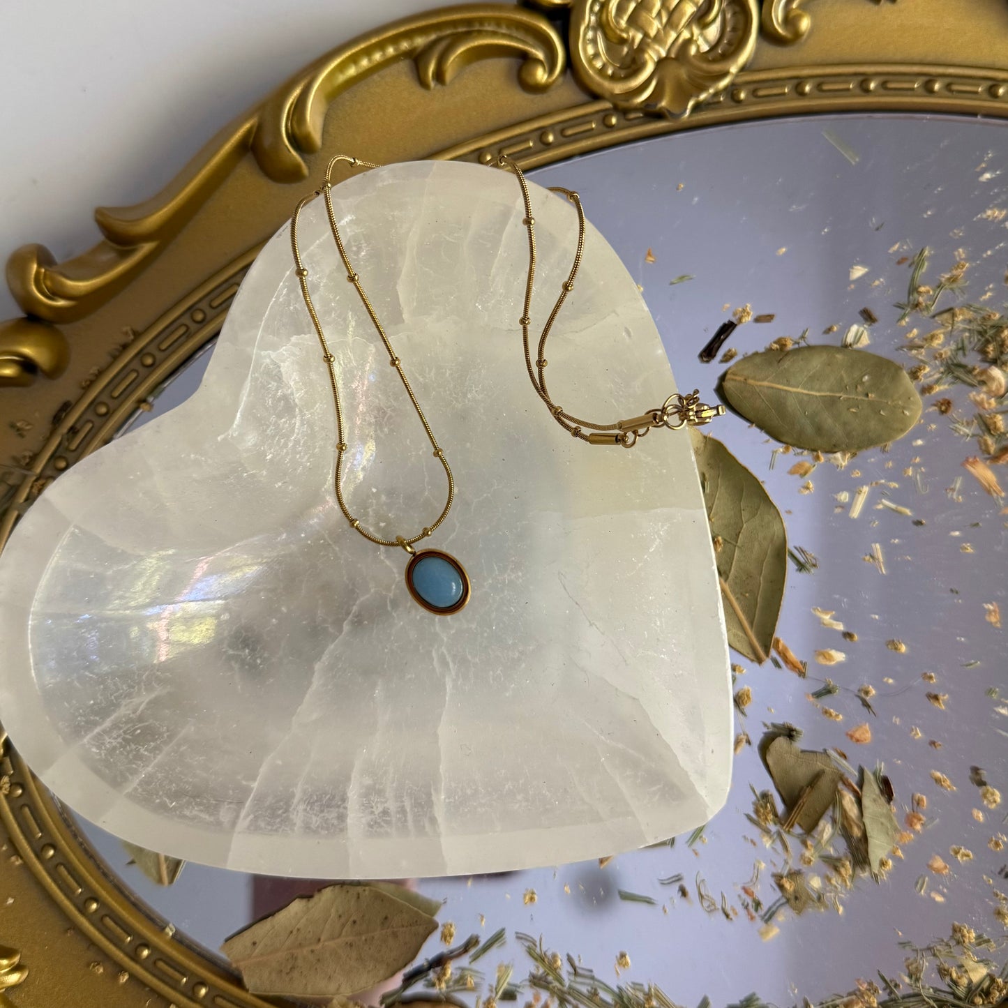 The Oracle Necklace | Larimar Cabochon