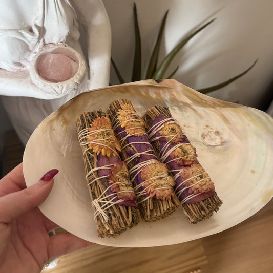 Lavender, Rose, Strawflower Smoke Wand - 1pc