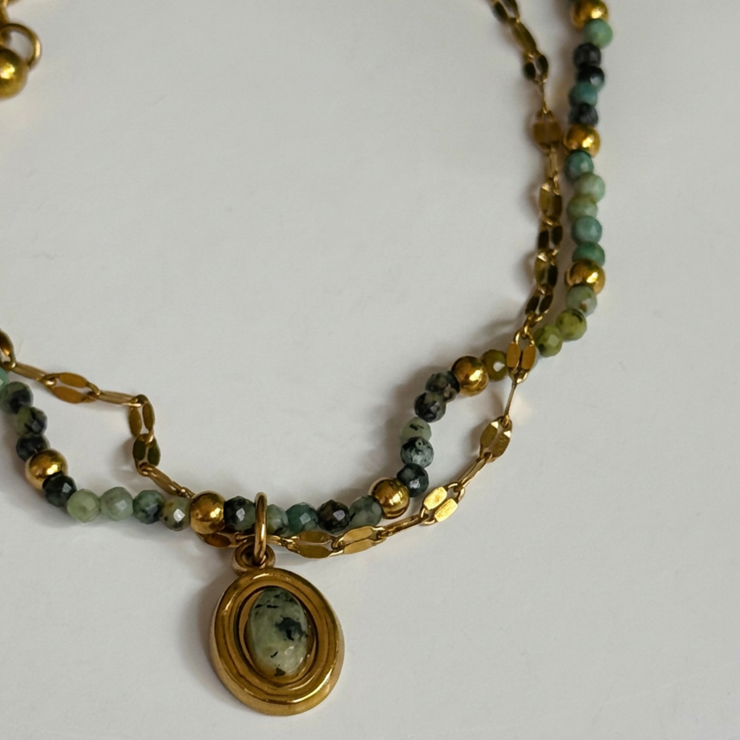 The Elena Bracelet | Moss Agate
