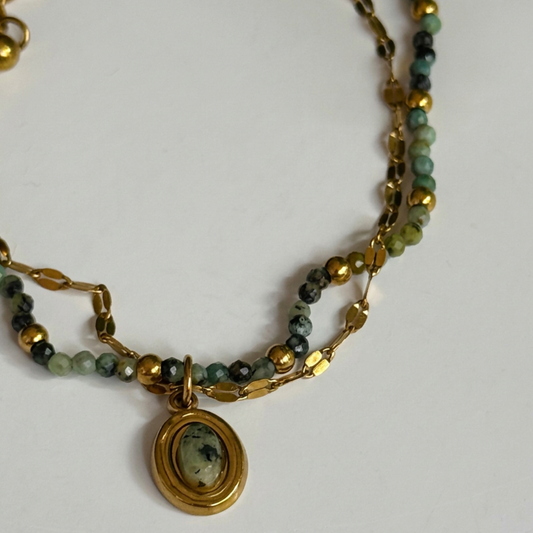 The Elena Bracelet | Moss Agate